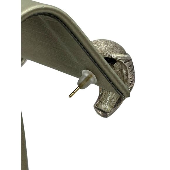 Christin Dior Sterling Silver Half Hoop Textured Earrings (15267) - Picture 6 of 7